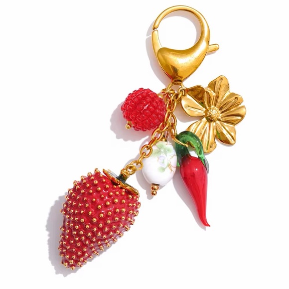 Mazan creation Jewelry - Strawberry Stainless Steel Bag Charm